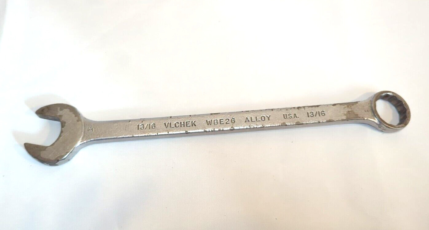 Vintage VLCHEK USA WBE26 13/16 In SAE 12 Point Combination Wrench