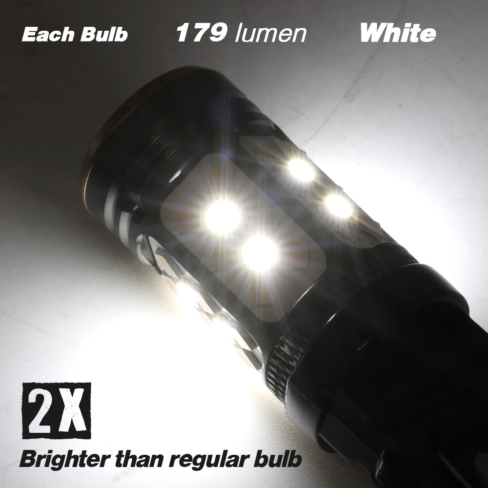 2x 3157/3457 Error-Free Switchback White-Amber 40-LED Turn Signal Parking Bulbs