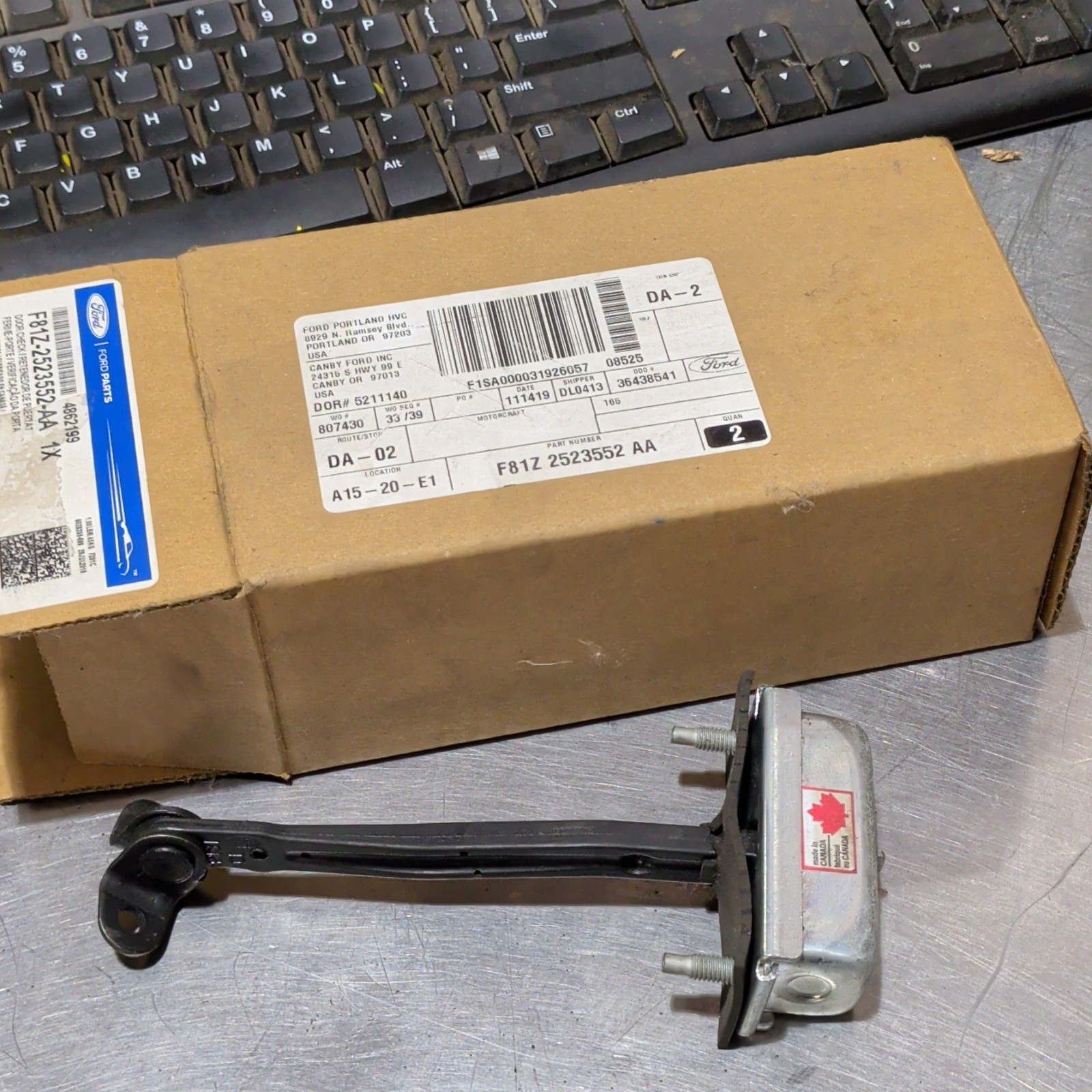 Ford OEM Door Check Strap Part Number F81Z-2523552-AA