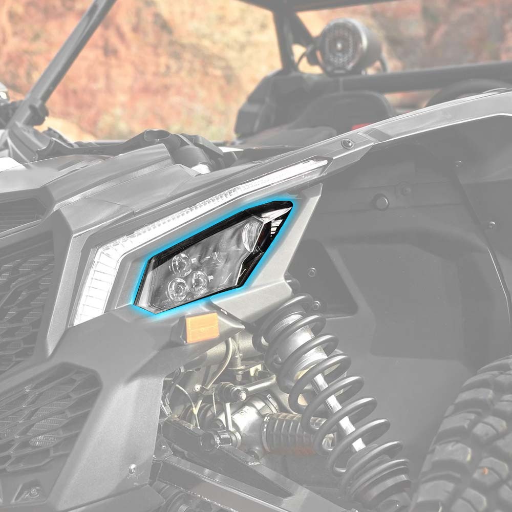 1Pair LED Headlight Headlamp Assembly for Can Am Maverick X3 XDS XRS Max Turbo R