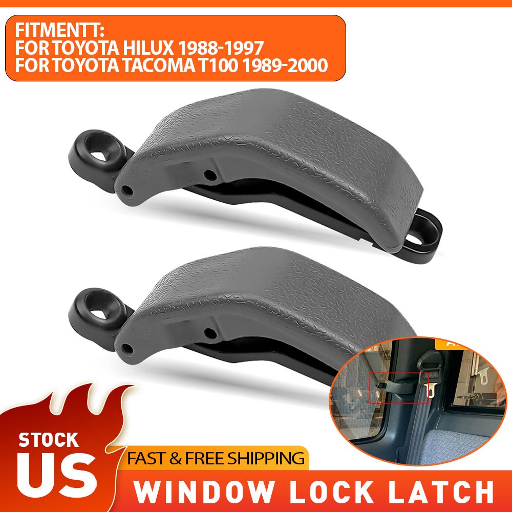 2pcs Rear Cab Quarter Latch Window Lock Gray for For Tacoma Toyota T100 1989-00