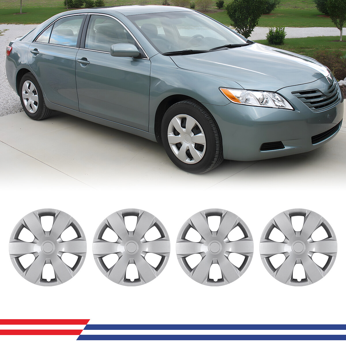 16″ Set of 4 Wheel Covers Full Rim Snap On Hubcaps for 2007-2011 Toyota Camry