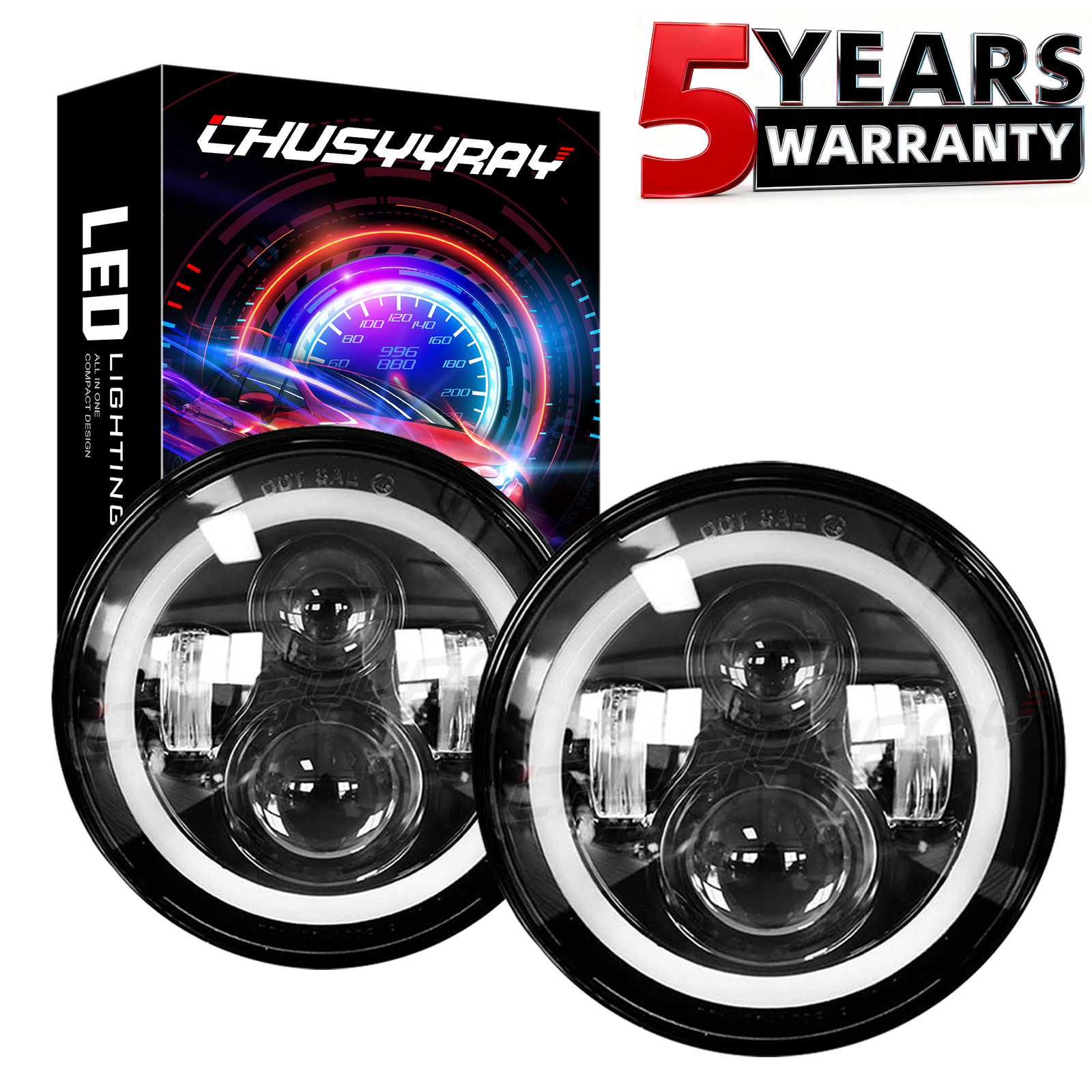 4Pcs 5.75″ inch Round LED Headlights DRL High-Low Beam fit Jaguar XJ6 XJS XJ12