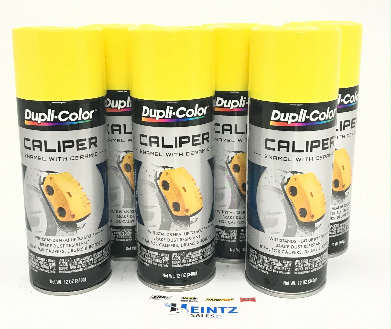 Duplicolor BCP101-6 PACK Caliper Paint w/ Ceramic Yellow Color – 12 oz Aerosol