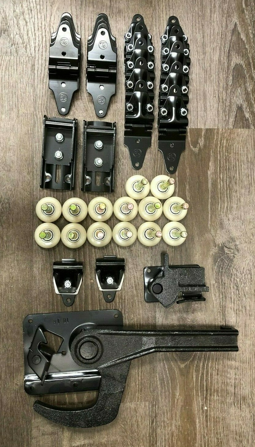 40PC Whiting Style Door Repair Kit- Hinges/2″ Rollers/ Lock / Keeper / Top / Btm