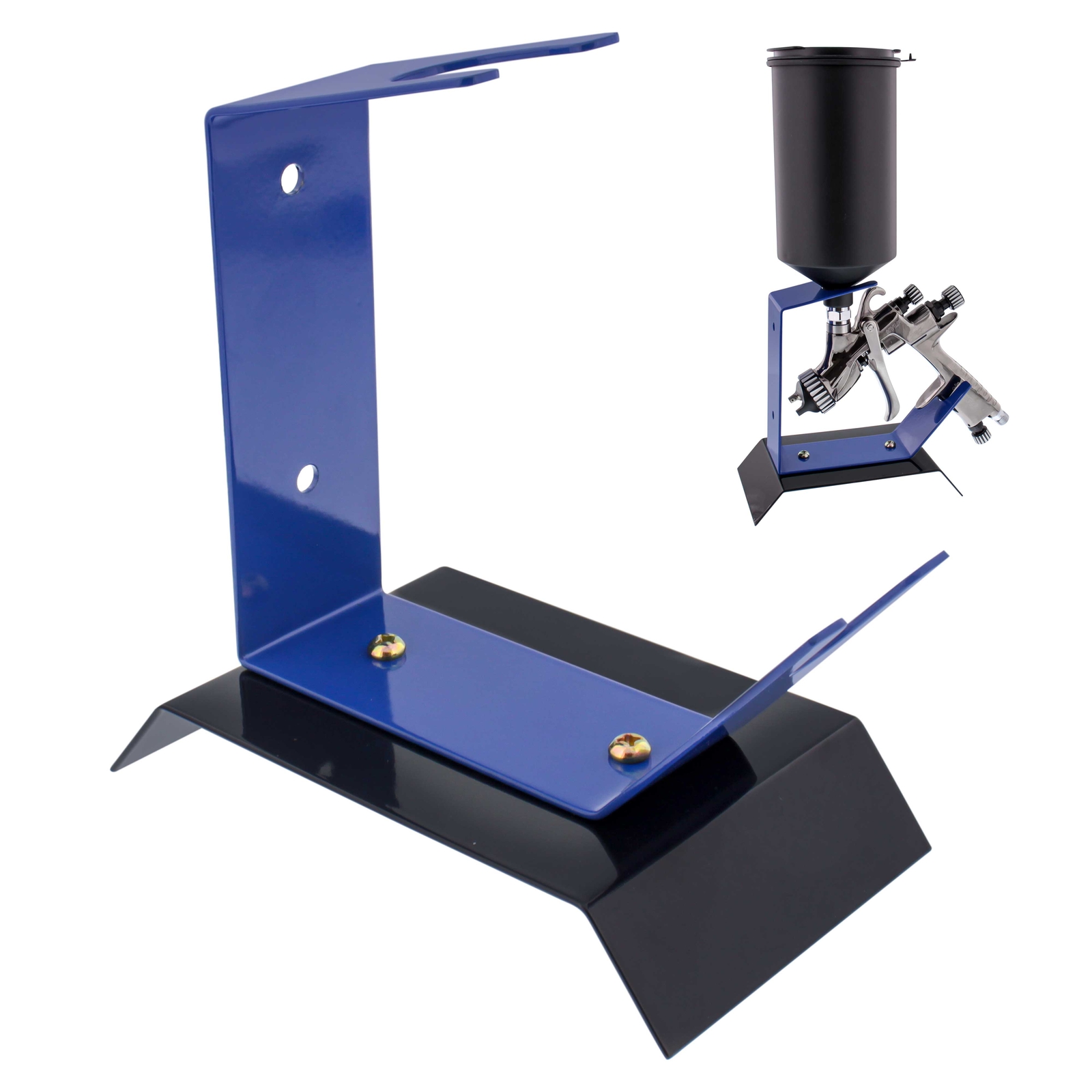 Benchtop GRAVITY FEED SPRAY GUN HOLDER STAND Auto Paint Table Bench Top HVLP