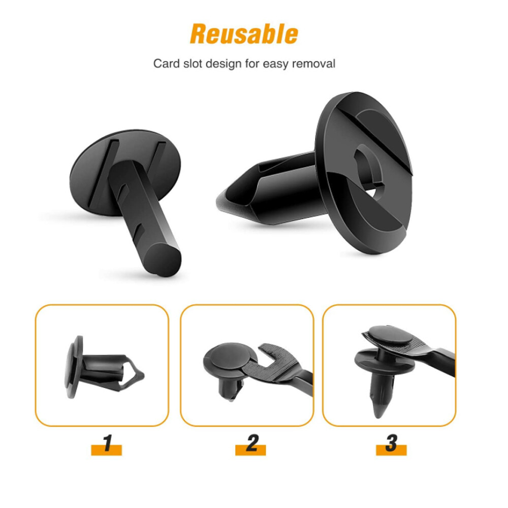 100PCS Nylon Bumper Rivet Clips Fastener Push Clip for Car Auto Fender GM Ford