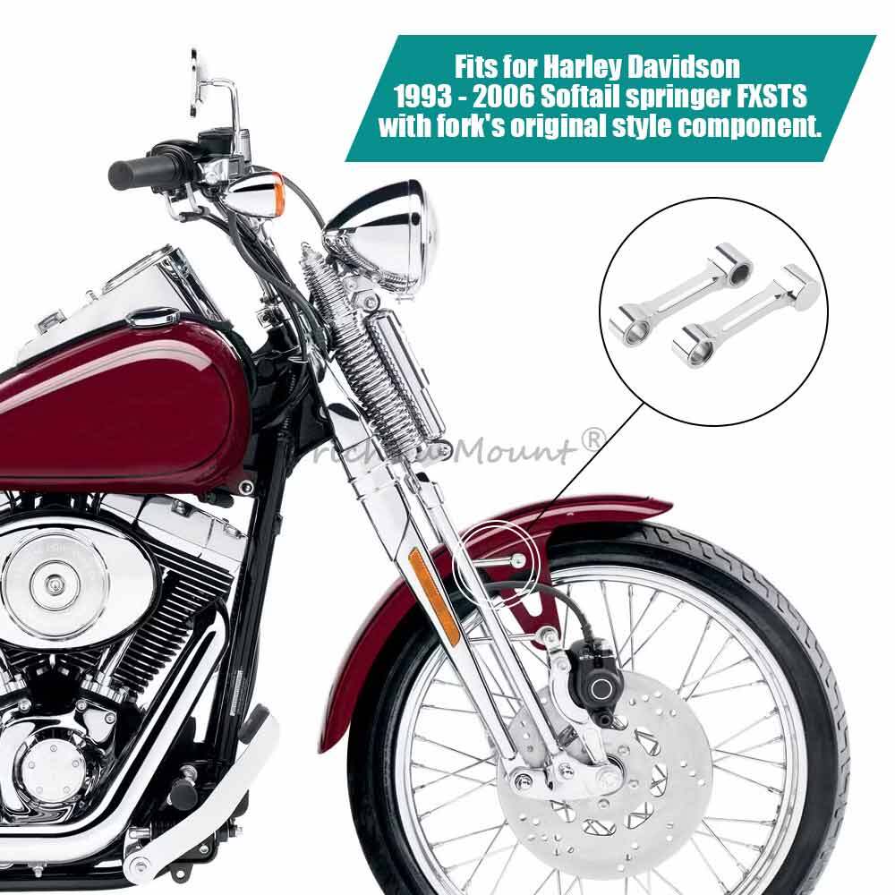 Chrome Front Fender Mount Bracket Kit For Harley Softail Springer FXSTS 1993-06