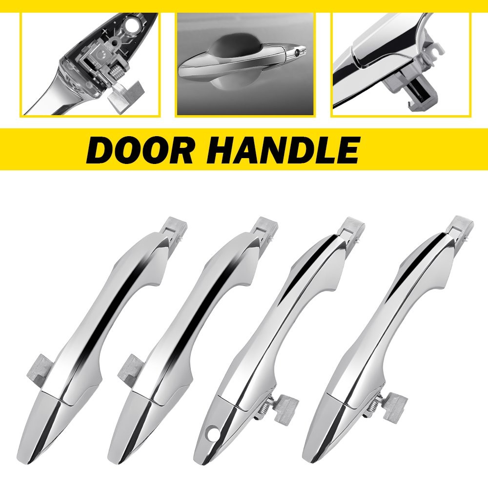 Exterior Door Handles 4PCS Chrome Front Rear Fit 07-13 Acura MDX Base All Doors