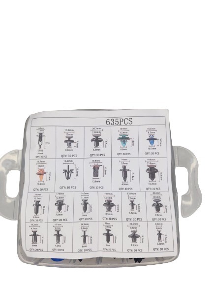635Pcs Car Push Retainer Clips & Auto Fasteners Assortment -16 Most Popular Size