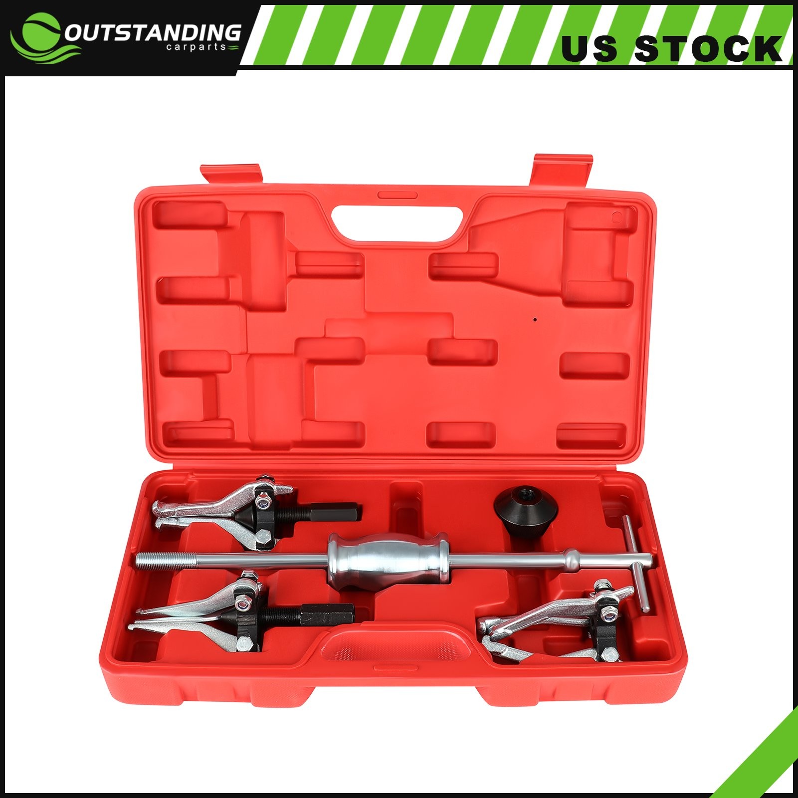 3pcs 3 Jaw Gear bearing Slide Hammer Puller kit Internal External Puller tool