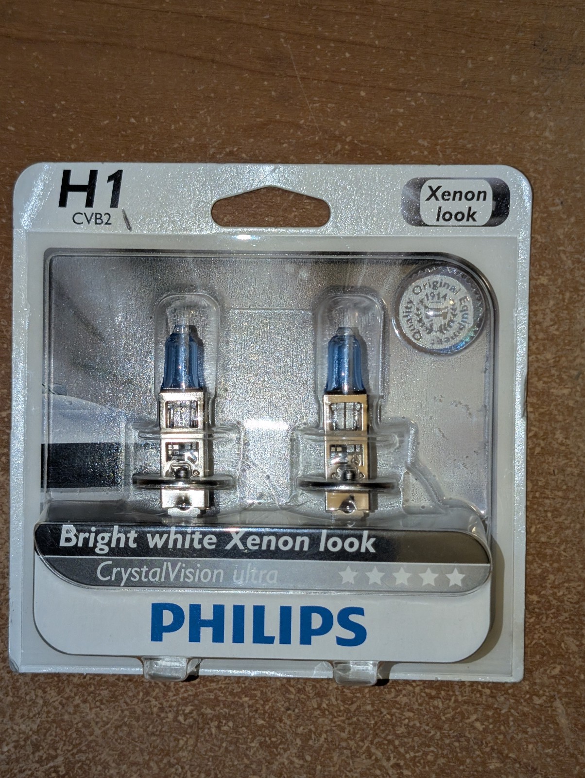 Philips H1 CVB2 Bright White Xenon Look CrystalVision Ultra Headlight Bulbs