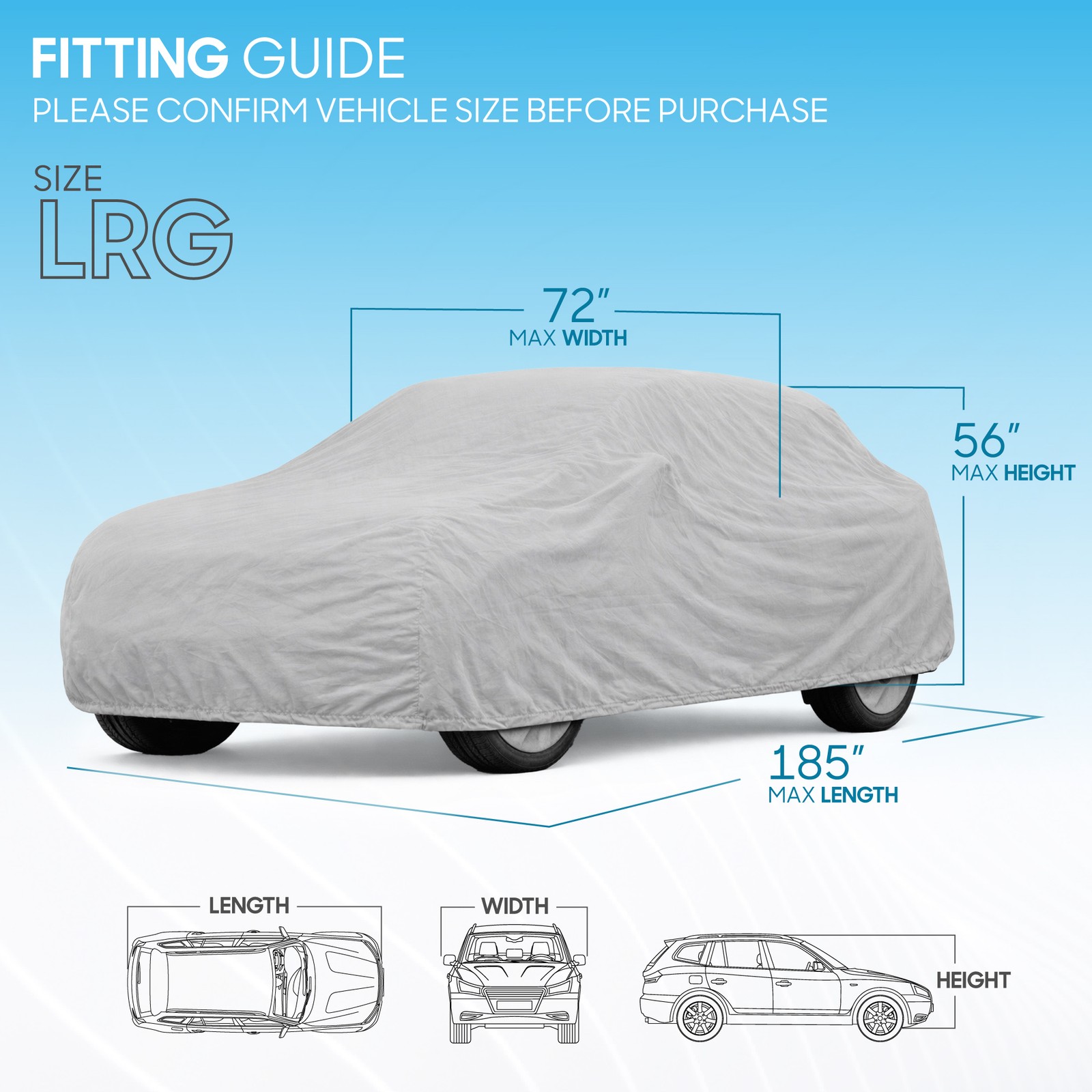 Van & SUV Car Cover BDK Breathable Heat Dust Dirt Scratch Universal Protection