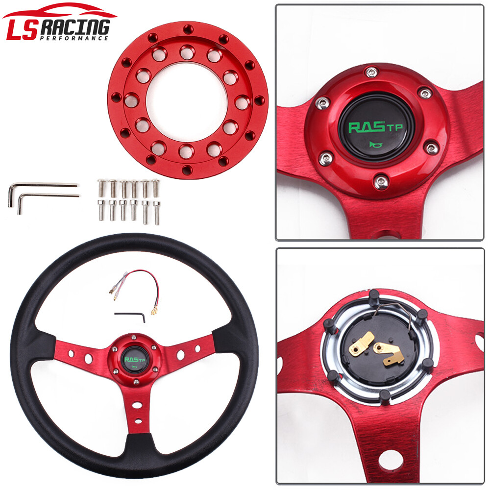 14″ Steering Wheel+For Logitech G27/G29/G920/G923 Steering Wheel Adapter Plate