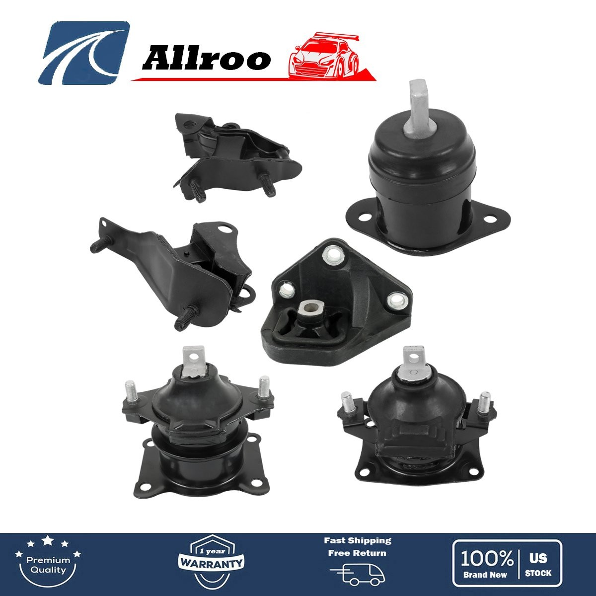 Engine Motor & Trans Mount Set A4526HY For 2.4L L4 6PCS 2003-2007