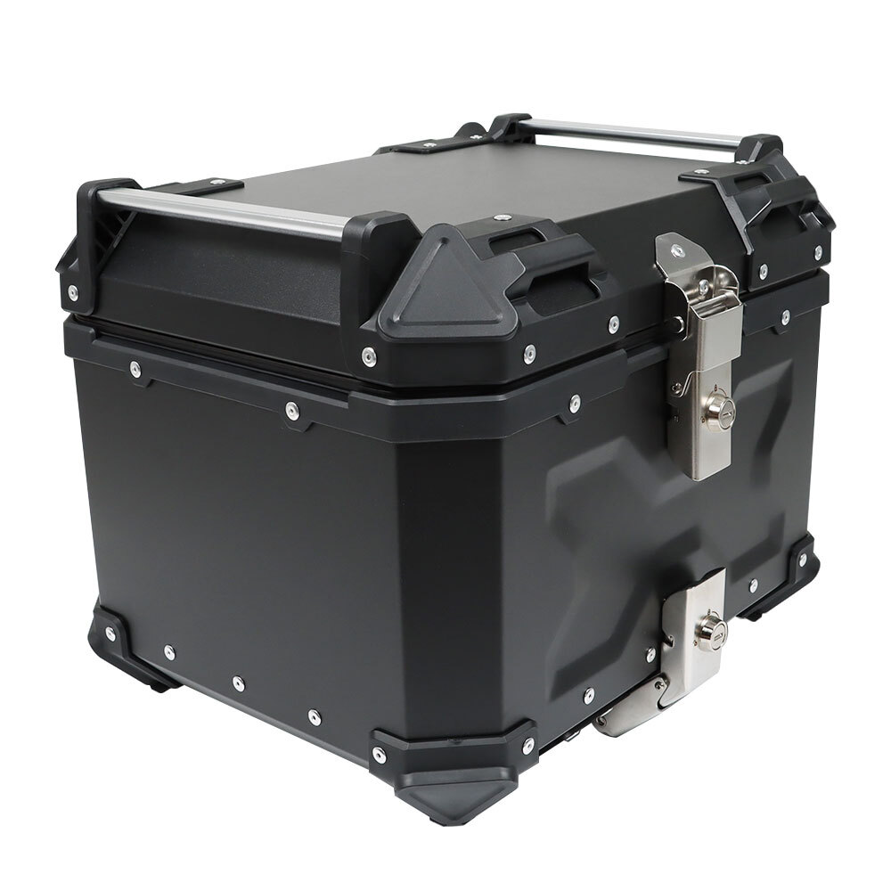45L Black Motorcycle Top Case Tail Box Waterproof Luggage Scooter Trunk Storage