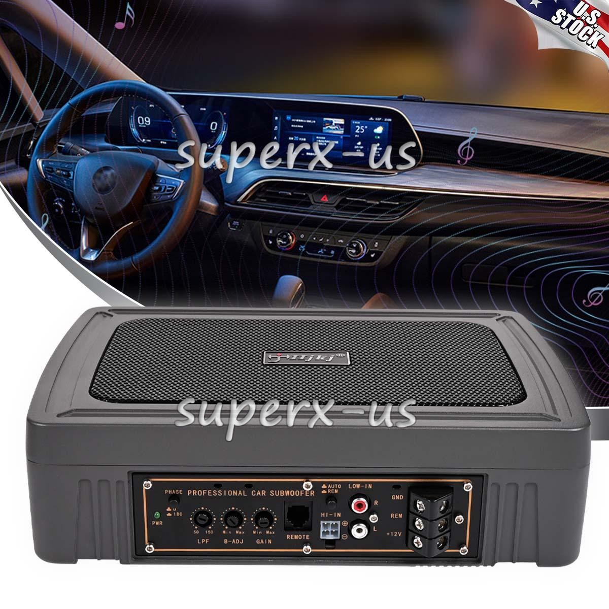 1200W 6×8″ Active Underseat Bass Box Audio Subwoofer Sub Speaker Amplifier US