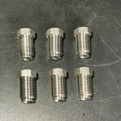 6x Stainless Brake Line Fittings 3/16″ 10mm x 1.0 Inverted Flare