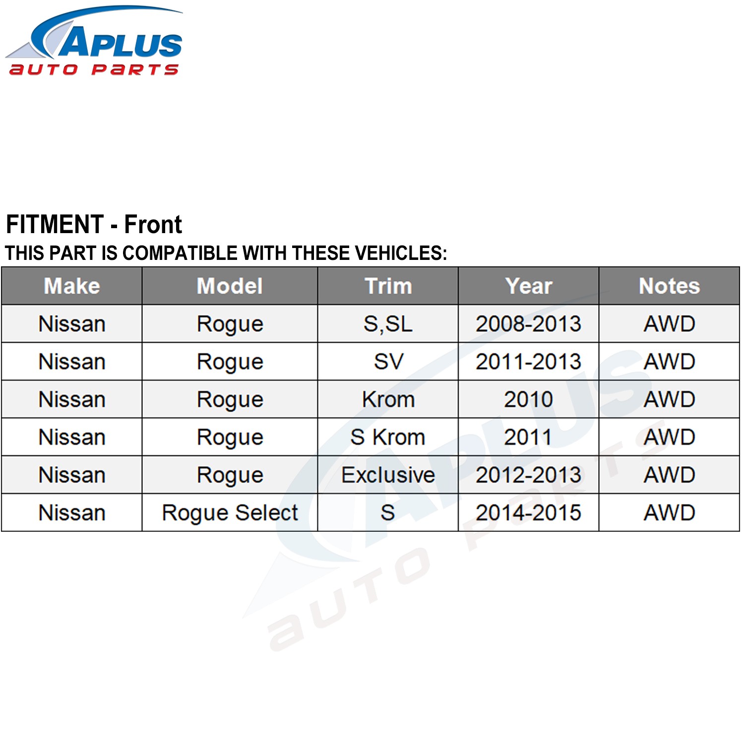 CV Axle Shaft Front Left & Right Set fit for Nissan Rogue AWD 2.5L 4 Cyl 2008-13