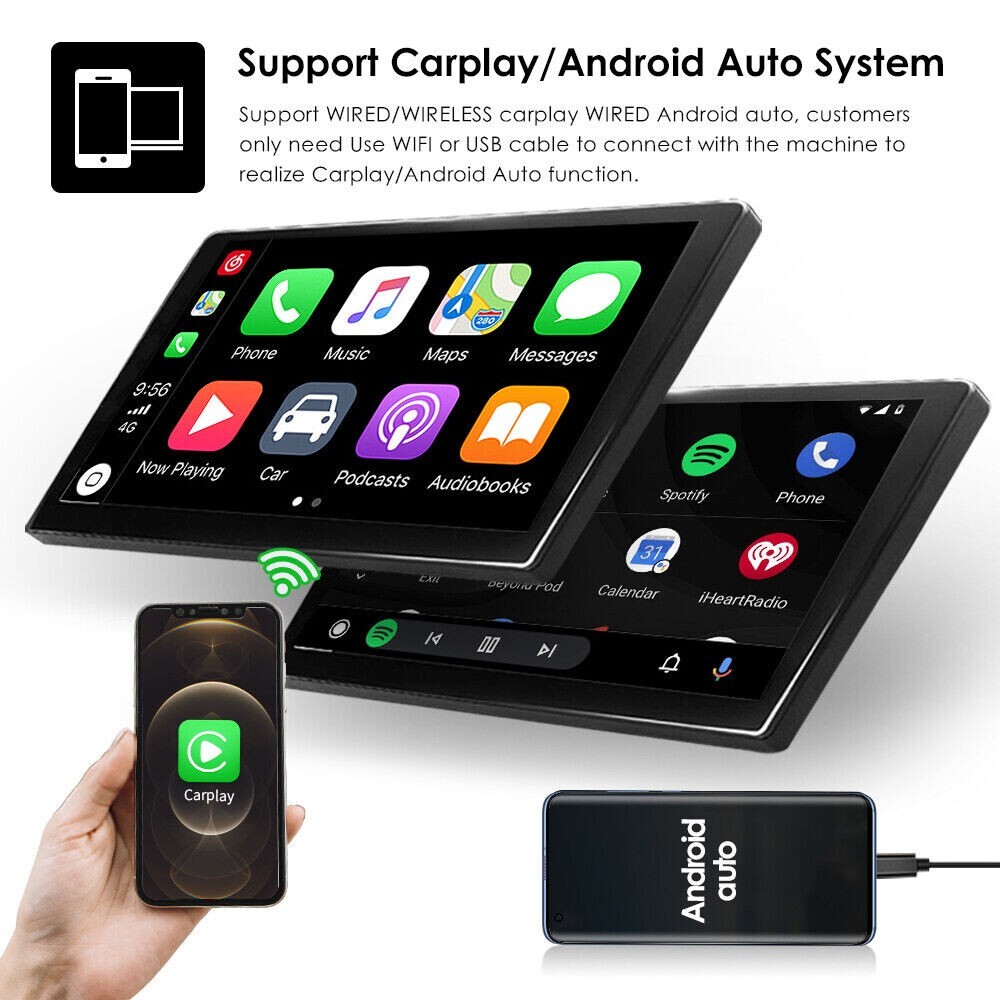 4GB+64GB QLED 10.1″ 2DIN Car Stereo Radio Carplay Android 11 8core GPS WIFI SALE