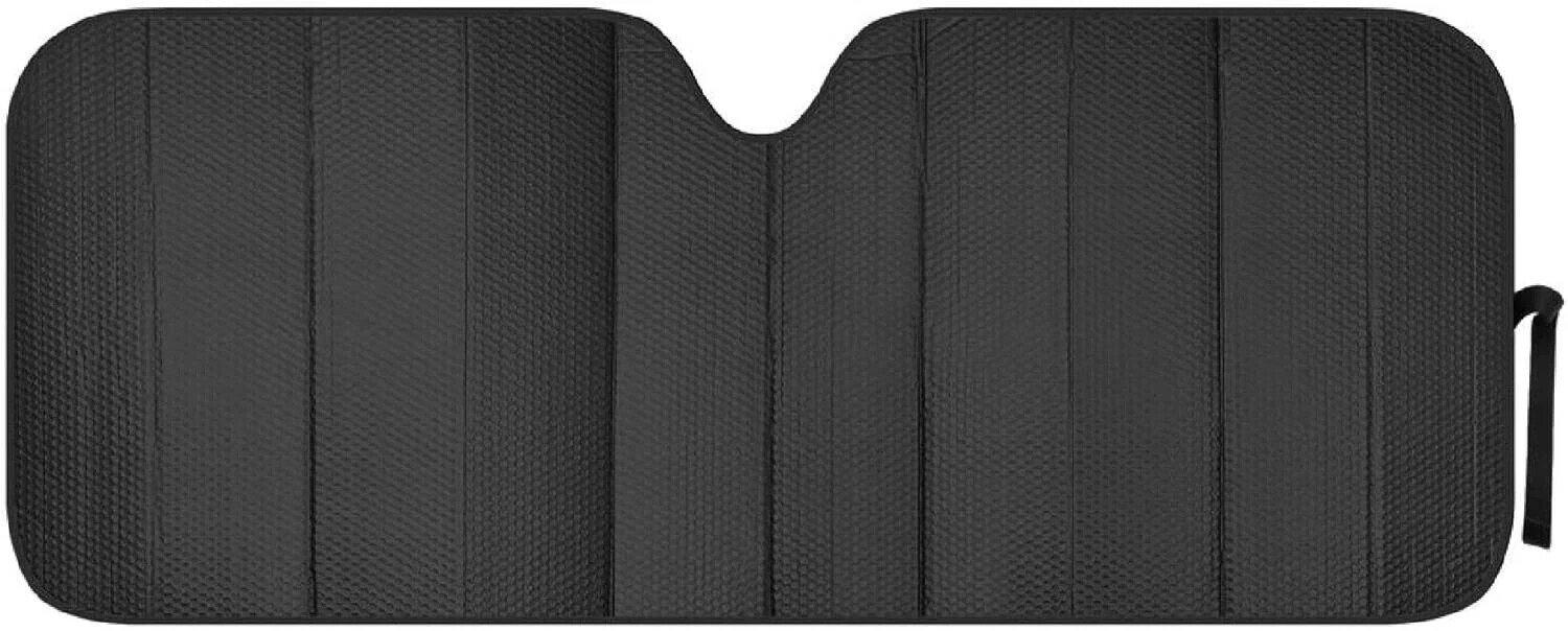 Motor Trend Matte Auto Sun Shades Front Windshield Protection – Black 58″ x 24″