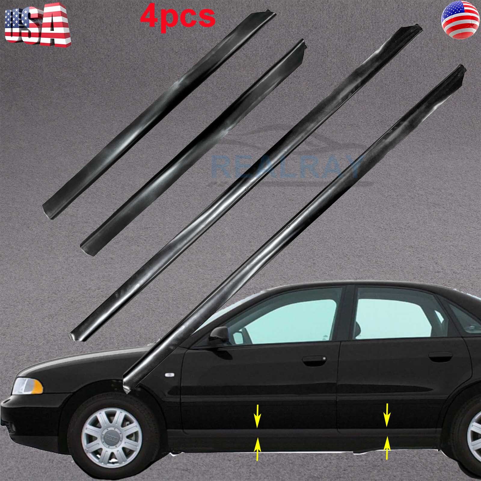 4 pcs Set Lower Side Door Molding Trim Cover For AUDI A4 & A4 Quattro 1996-2001