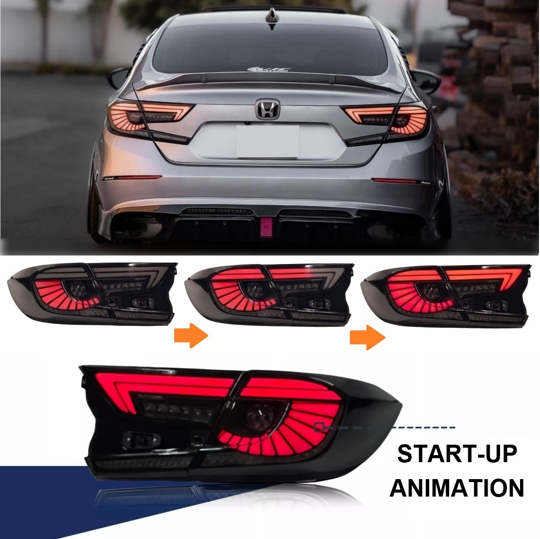 Smoked LED Tail Light For 2018-2022 Honda Accord Sedan w/ Dynamic Rear Lamp Kit