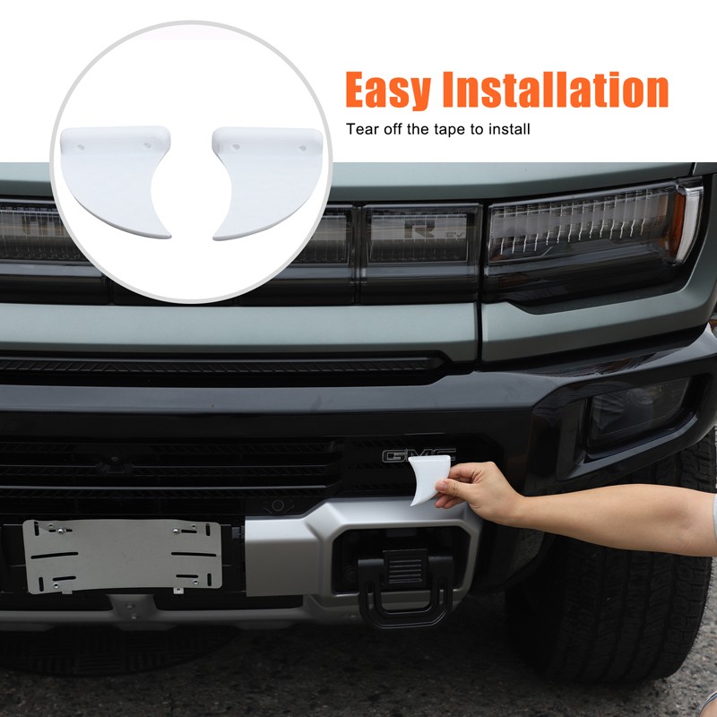 ABS White Front Grille Red Fang Garnish Trim Cover Fit For Hummer EV 2024-26 US