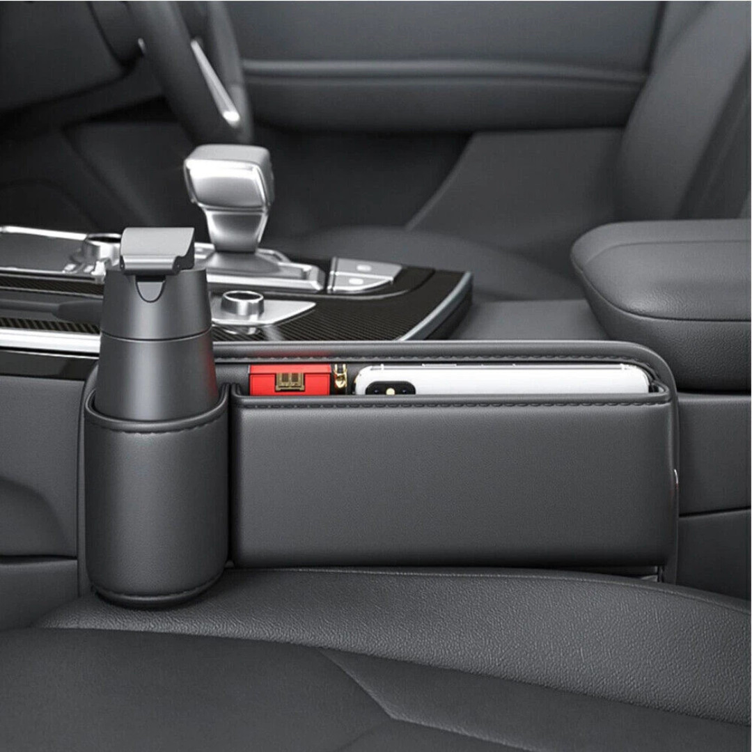 Left Side Car Seat Gap Filler Storage Bag Organizer Box Phone Holder Accessories