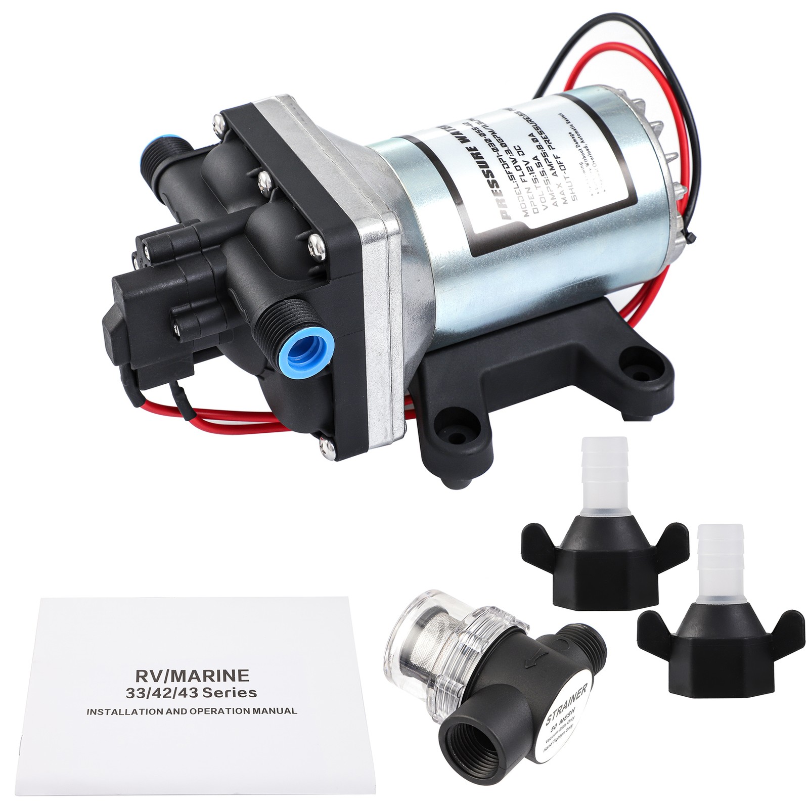 12V SHURflo 4009 Water Pump Twist On Filter 11LPM 55PSI For RV Caravan Boat