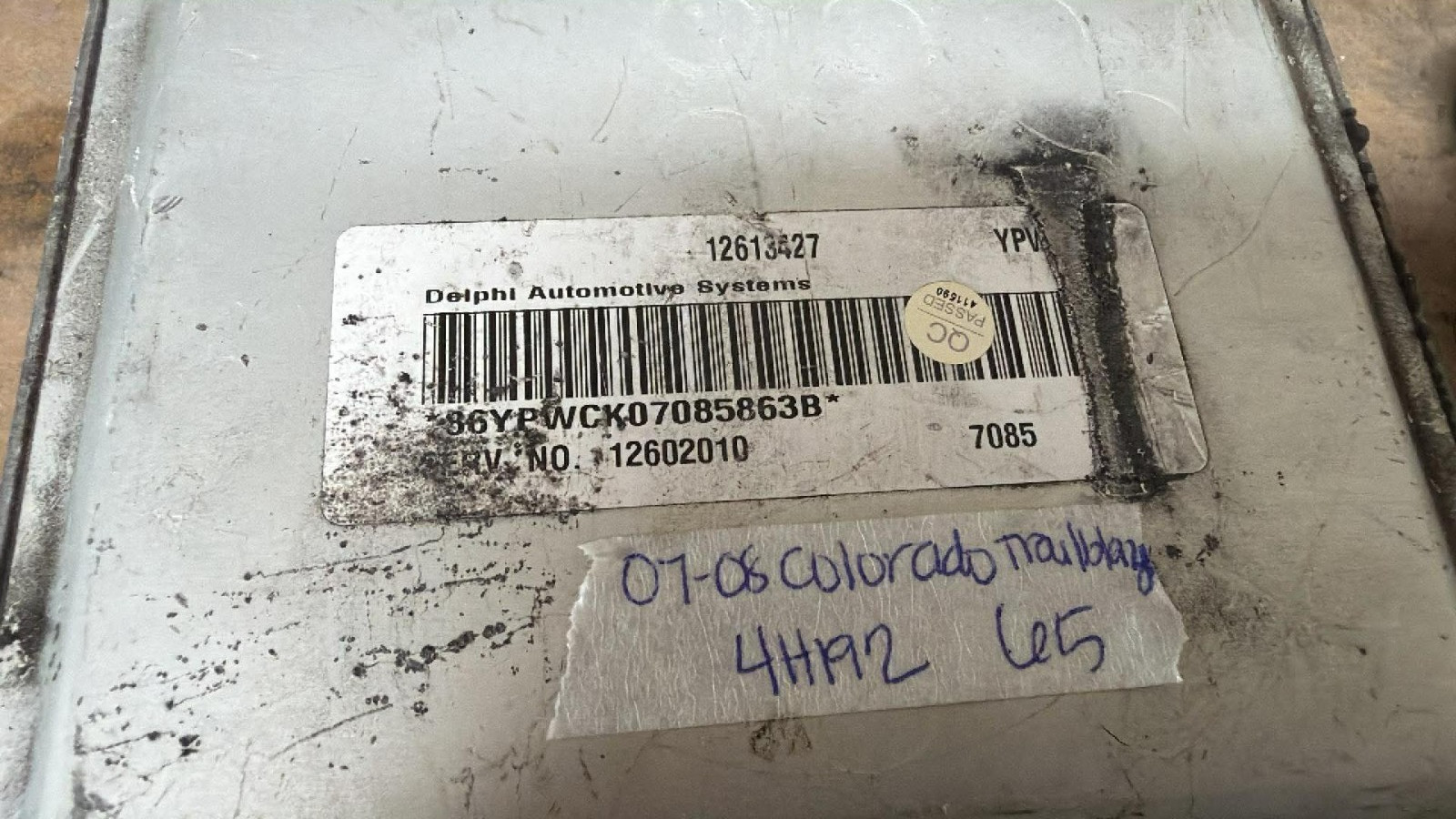 12613427 ECM ECU computer 2007-2008 Chevy Colorado TESTED GOOD