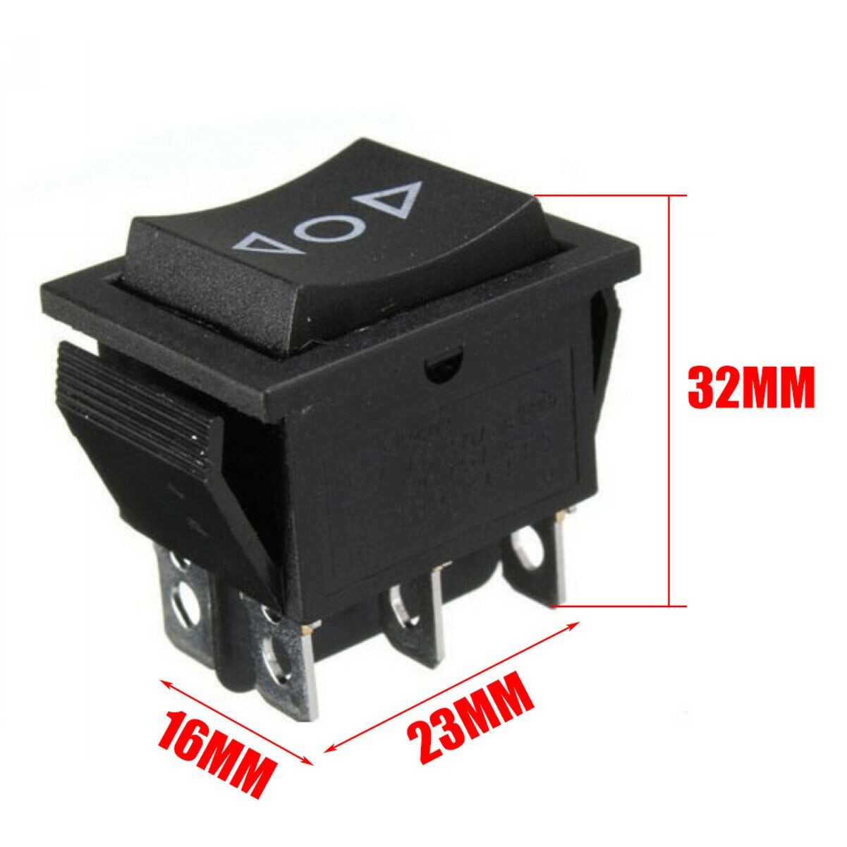 2x Momentary Rocker Switch 6-Pin DPDT Hoist Winch UP/DOWN Arrows DC 12V 6A Car