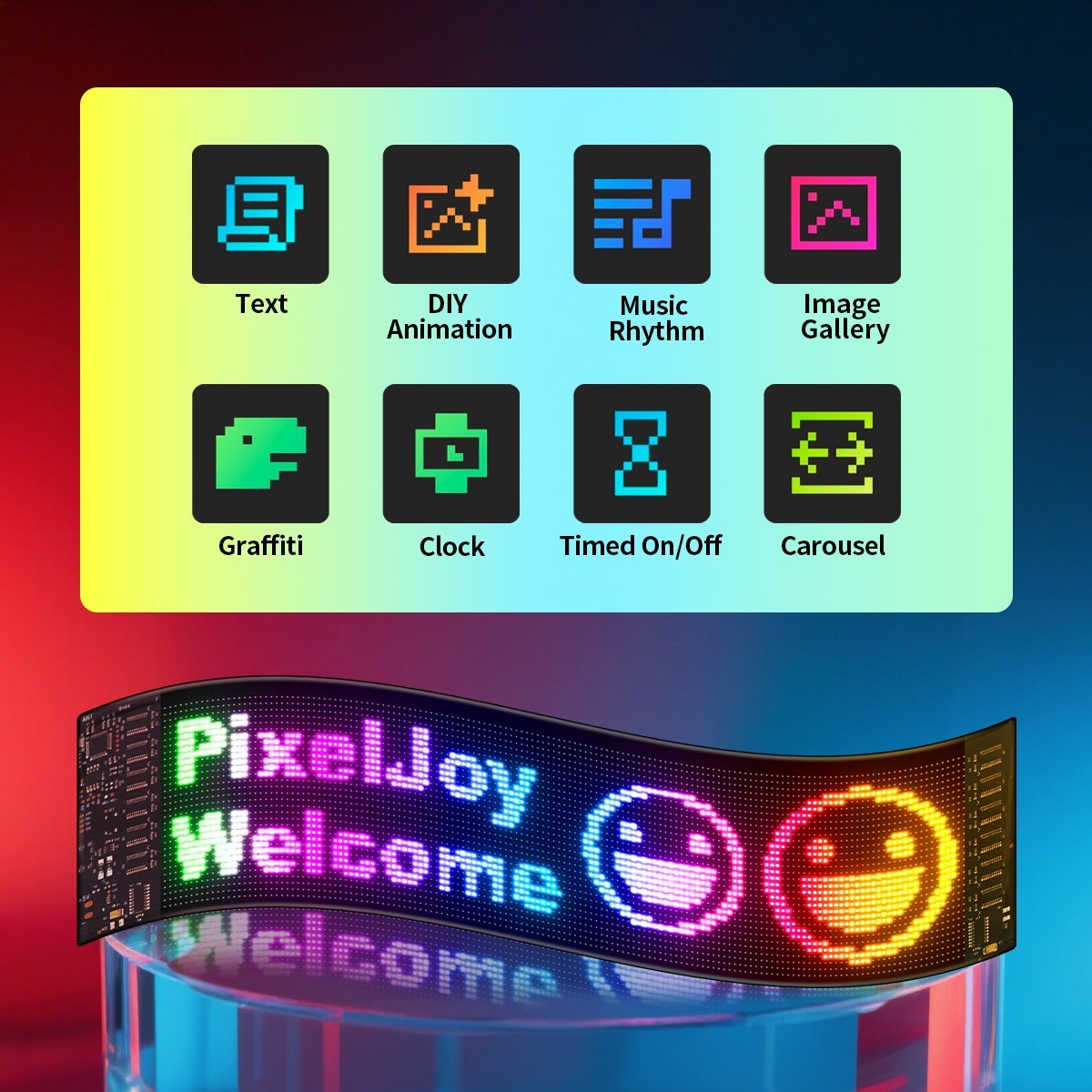 Customizable LED Pixel Screen, USB Programmable Display for Car & Shop Sign