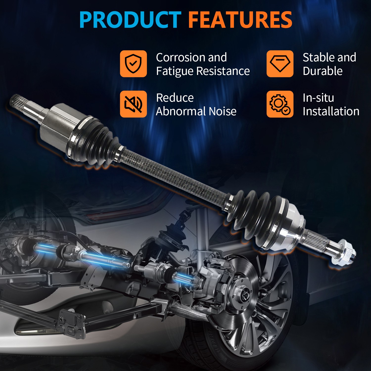 Front Driver Side CV Axle Joint Shaft Assembly for INFINITI FX45 4.5L V8 AWD