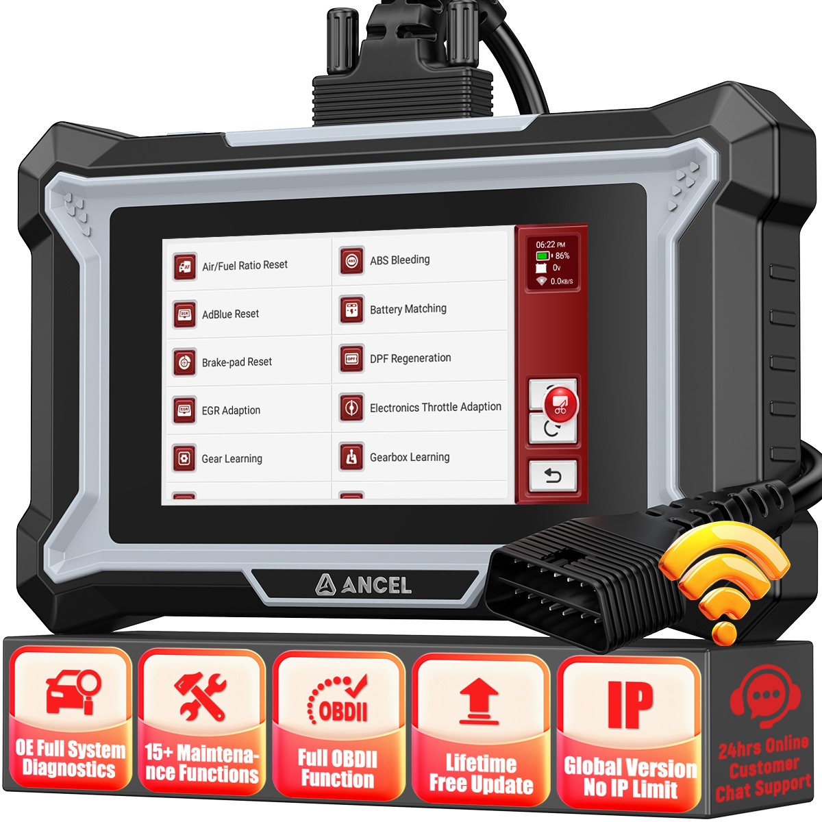 Automotive OBD2 Car Diagnostic Scanner Full System Scan Tool ABS SRS EPB SAS DPF