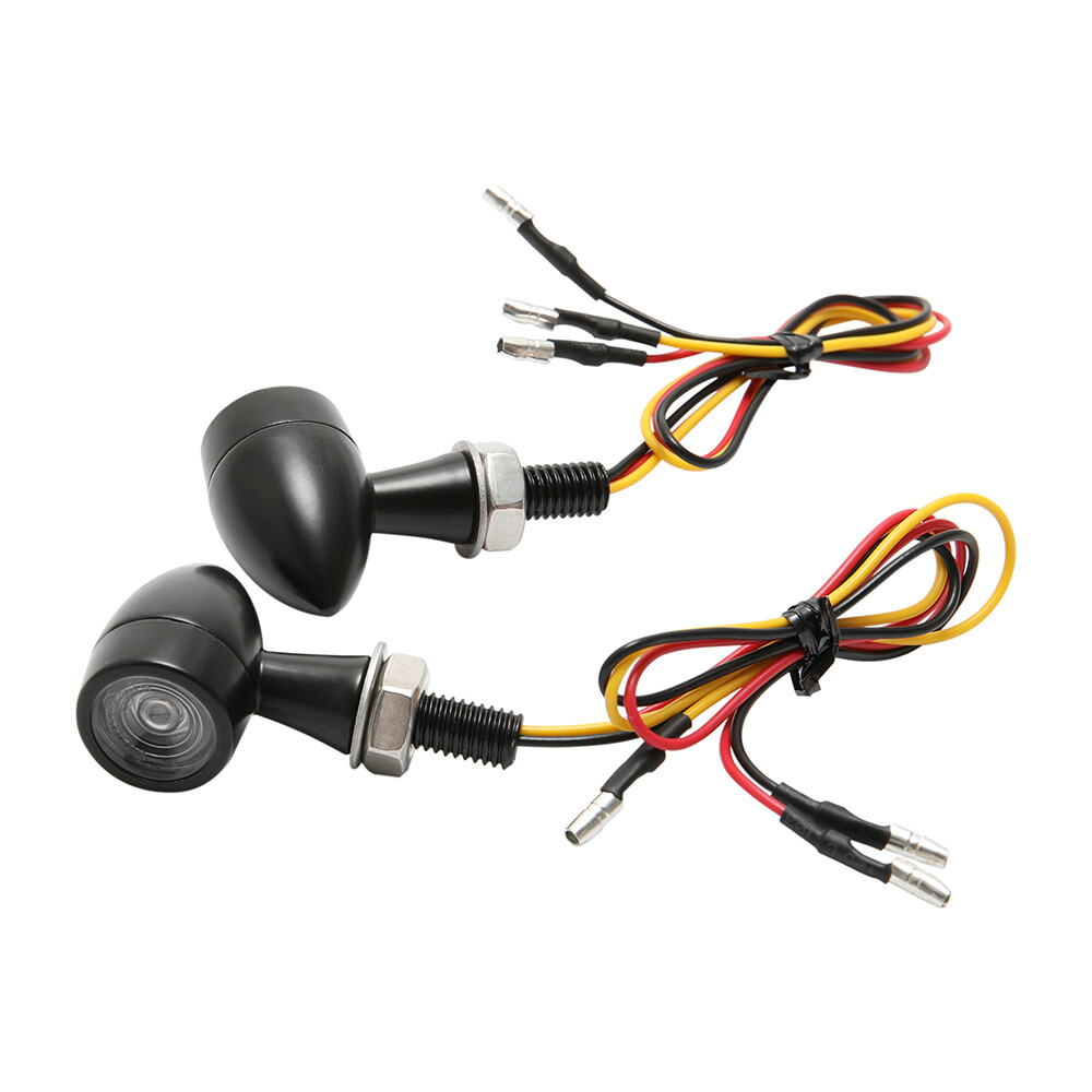 Motorcycle LED Bullet Mini Turn Signals Brake Blinker Light Indicator Amber+Red