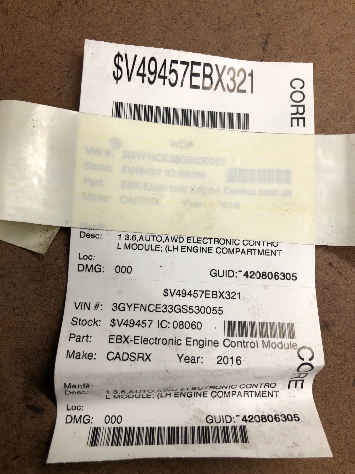 2016 Cadillac SRX 3.6L ECM Engine Computer Module PCM ECU AWD 12666658 AB5M