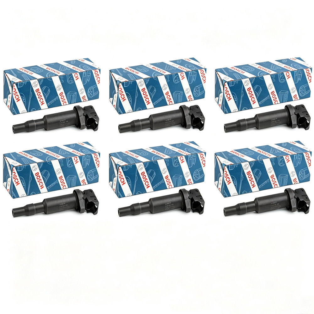 6Pcs OEM BOSCH Ignition Coils Set Connector Boot For BMW 5 6 7 x5 x6 0221504470