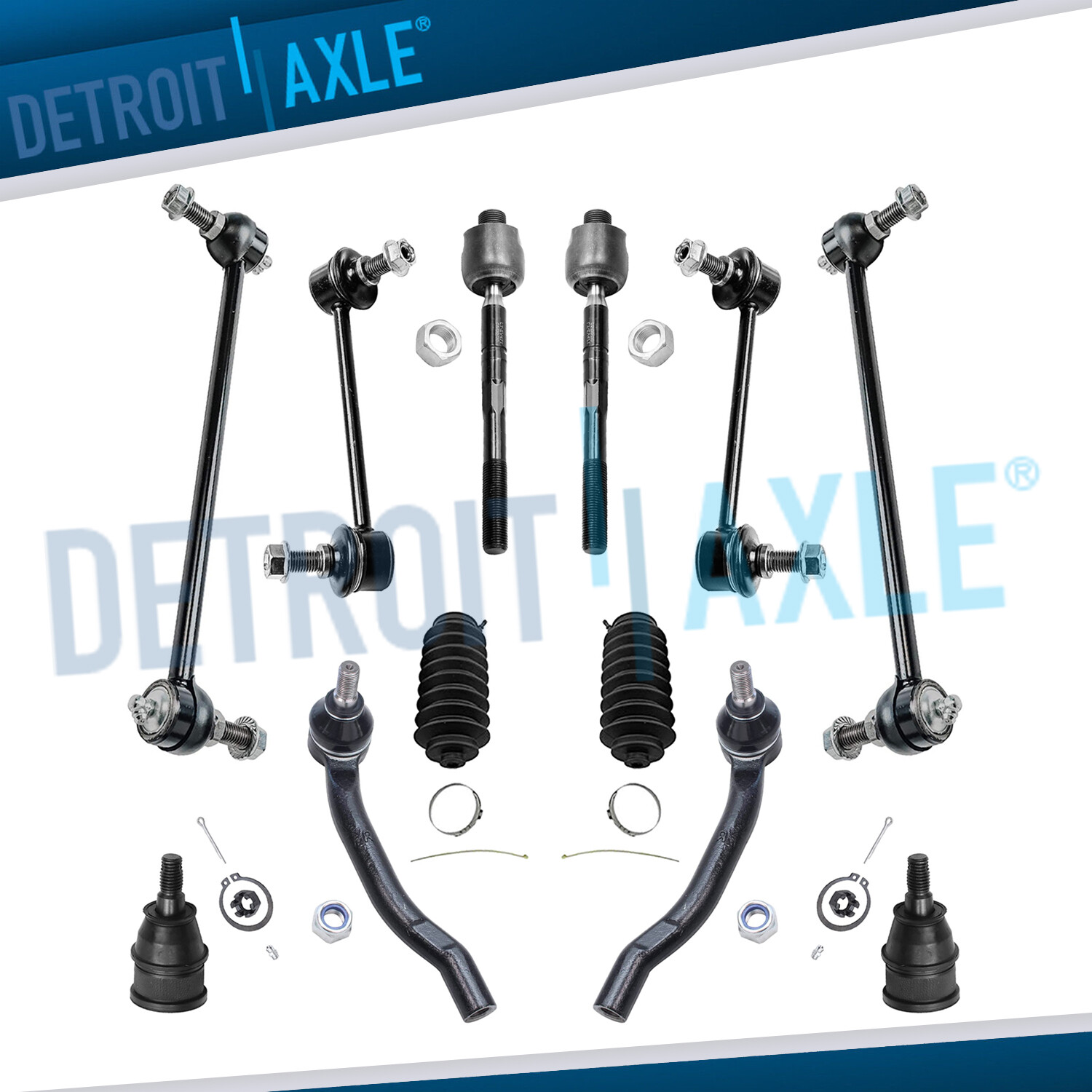 12pc Ball Joint Sway Bar End Link TieRod Kit for 2001-2005 Honda Pilot Acura MDX