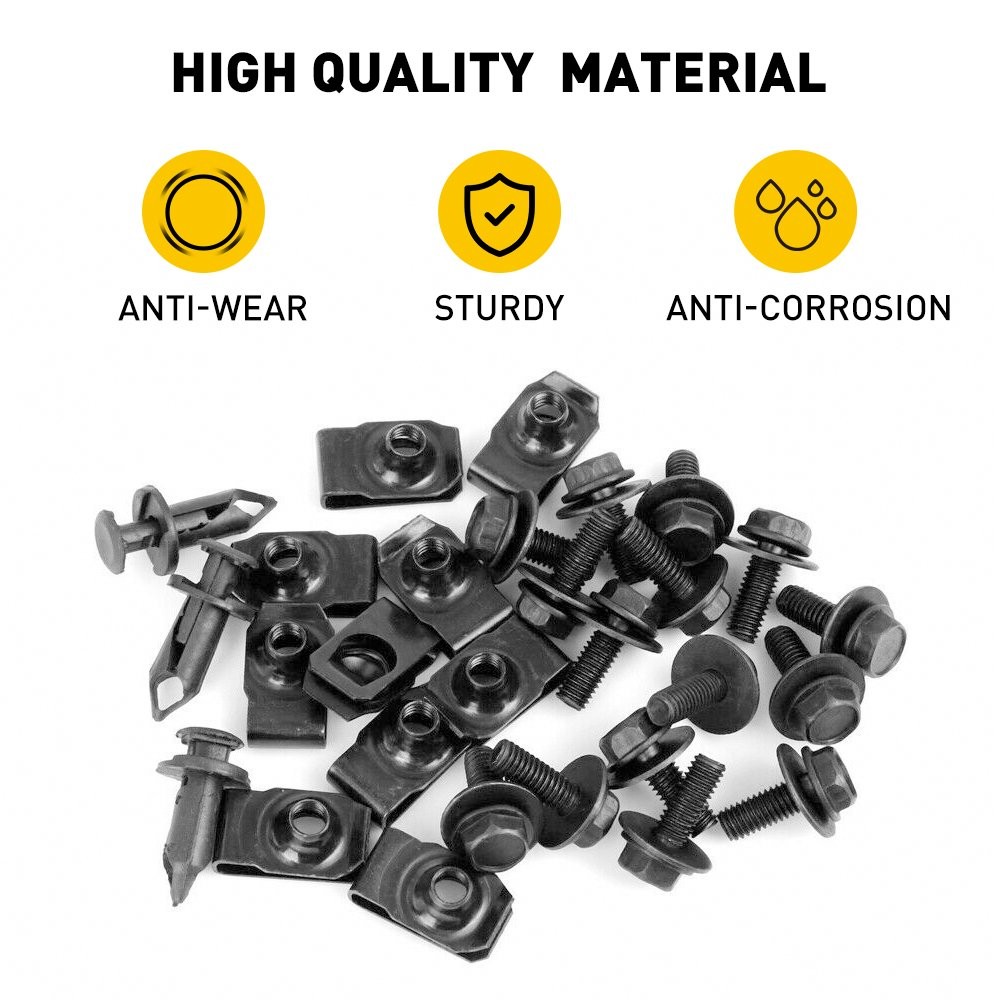 Engine Splash Body Shield Bolts Clip Screws Fender Bumper kit Rivets in (28 1)
