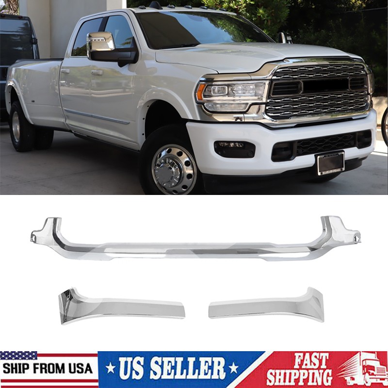 For 2019-2023 2024 RAM 2500 3500 Chrome Front Grille Trim Headlight Molding New