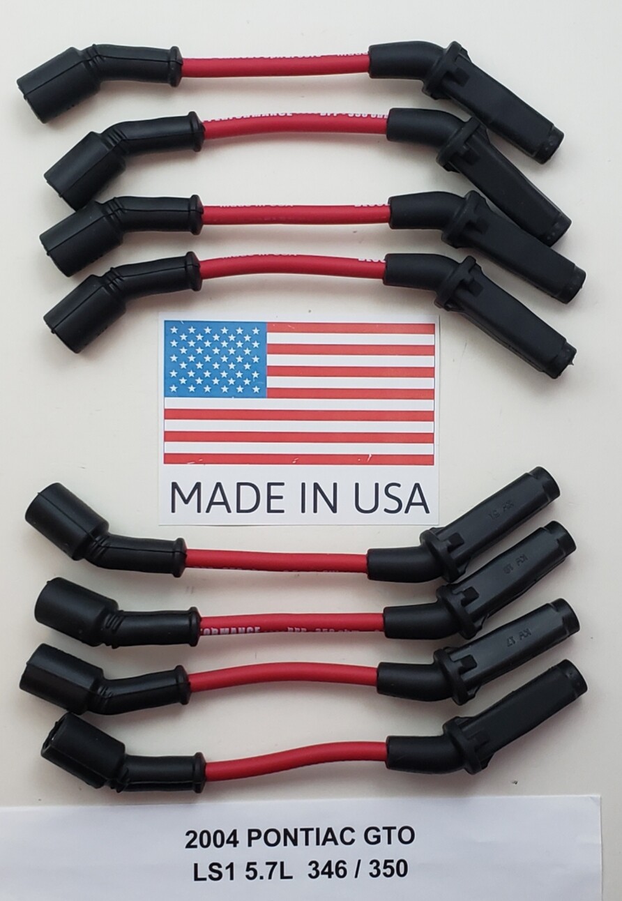 8.5mm PONTIAC GTO 2004 5.7L 346 350 LS1 LS6 RED PERFORMANCE SPARK PLUG WIRES USA
