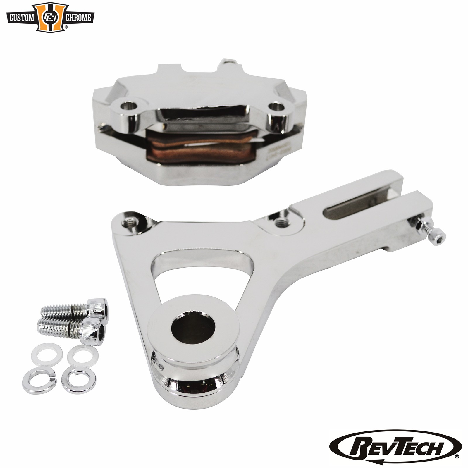 Chrome Rear Disc Brake Caliper Assembly Fits For Harley Dyna 2000-2005 RevTech
