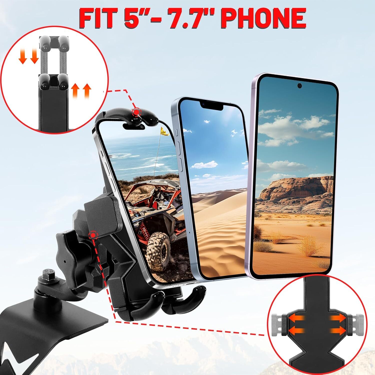 360°Adjustable Dashboard Phone Holder For 2017-2025 Maverick X3/ Maverick X3 Max