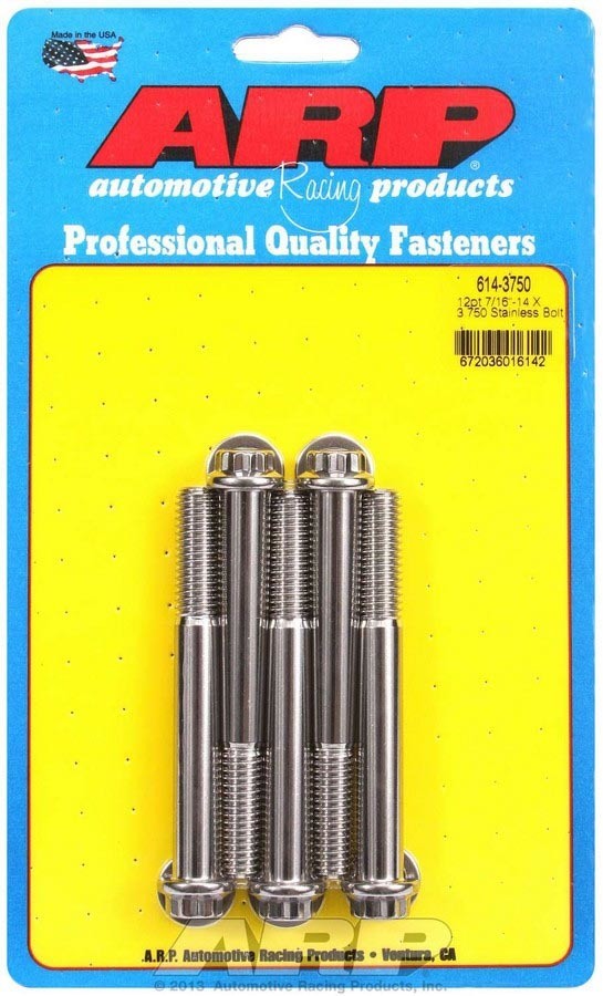 ARP S/S Bolt Kit – 12pt. (5) 7/16-14 x 3.750 614-3750