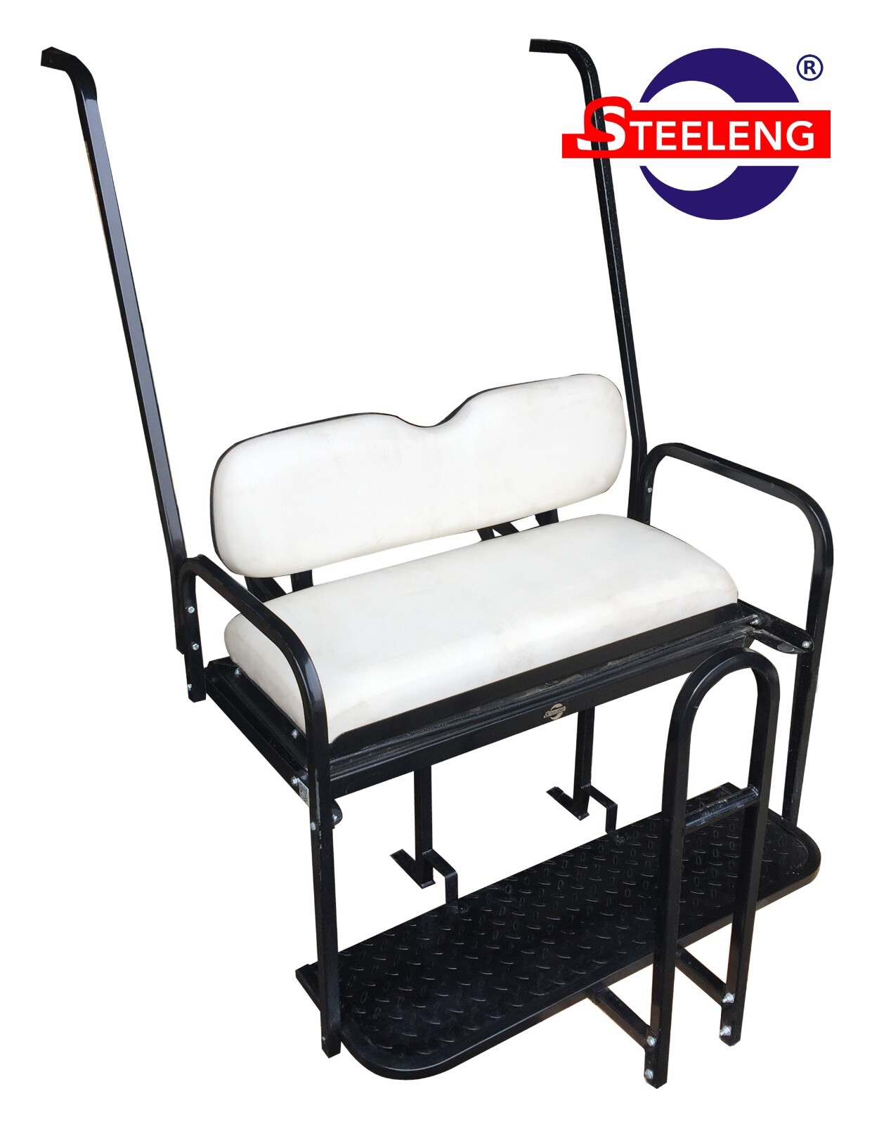 Rear Flip seat kit for YAMAHA Golf Cart G14 G16 G19 G22 w/t grab bar (White)