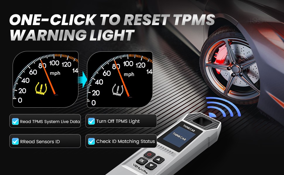 2025 THINKCAR VENU iPro TPMS Programming Tire Sensor Relearn Reset Activate Tool