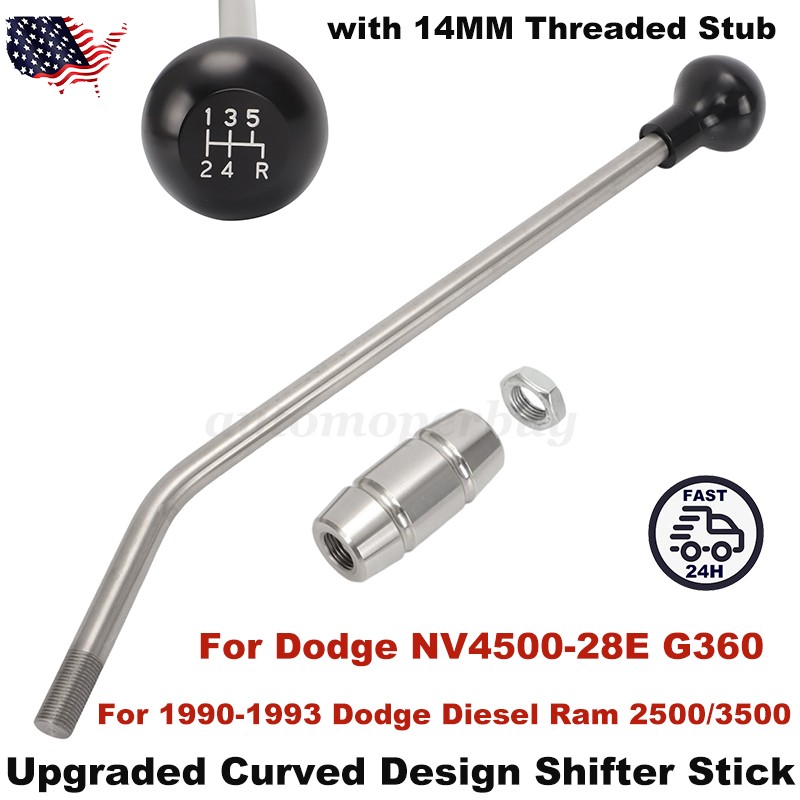Upgrade Curved For Dodge NV4500 G360 Shifter Stick 14MM Coarse Thread NV4500-28E