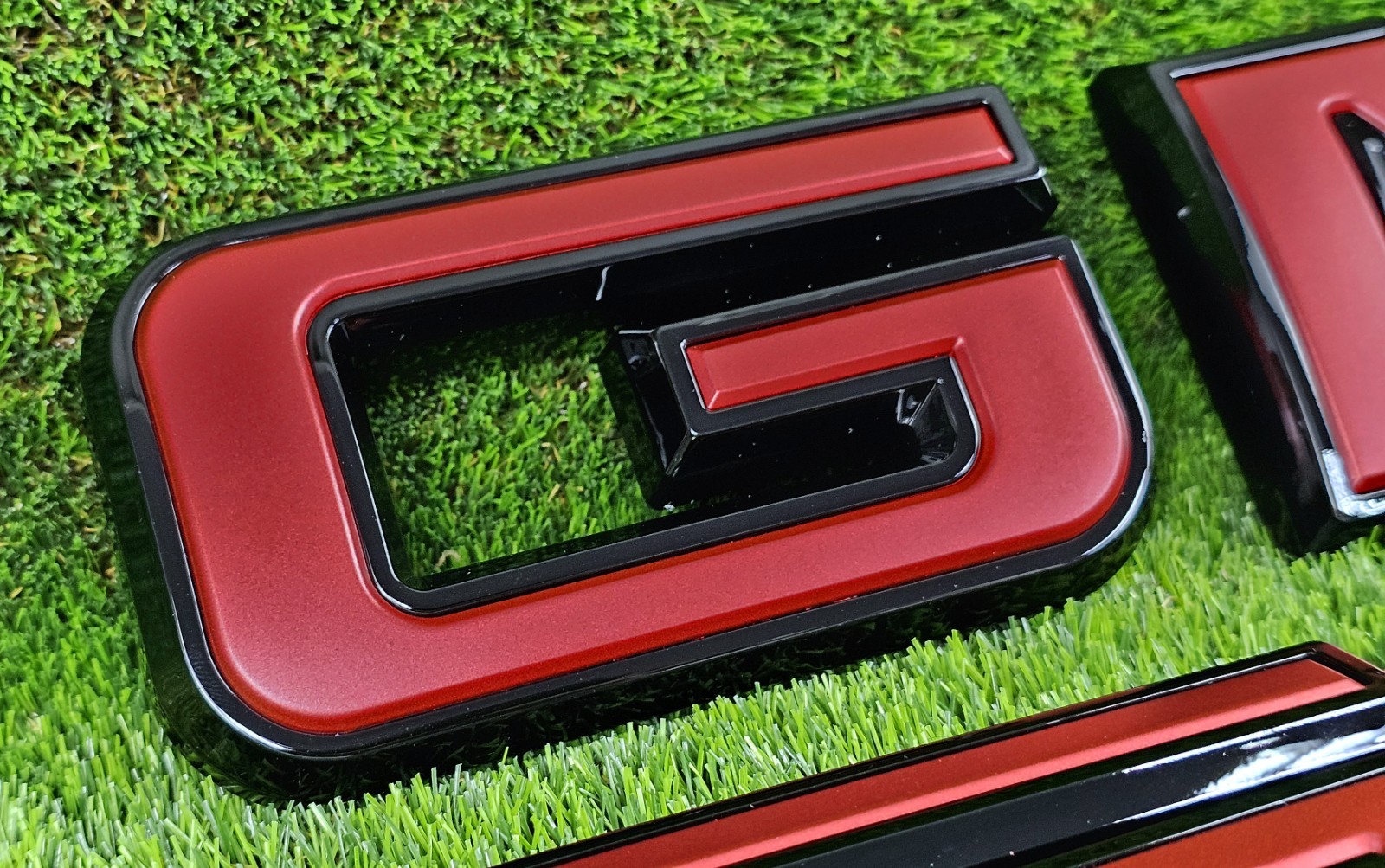 Fit for 2019-2025 GMC Sierra 1500 2500HD 3500HD Front & Rear Emblem Black & RED
