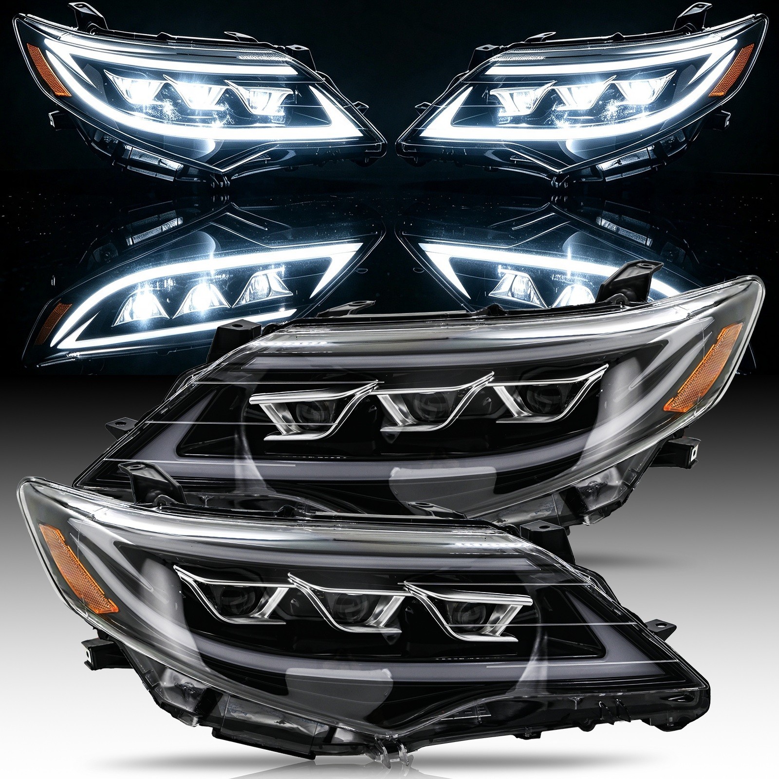 Full LED Sequential Headlights For 2012-2014 Toyota Camry SE L LE XLE Assembly*2
